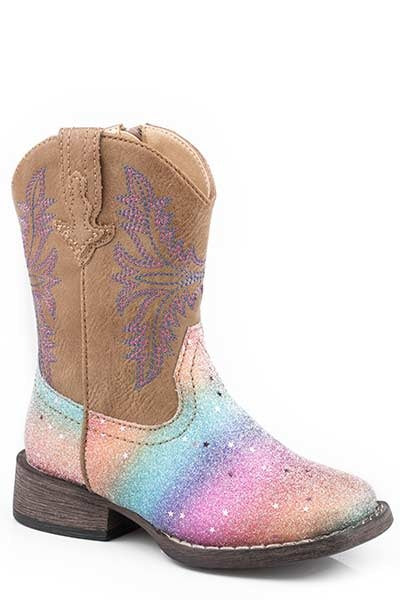 Roper Toddler's Glitter Rainbow Western Boot