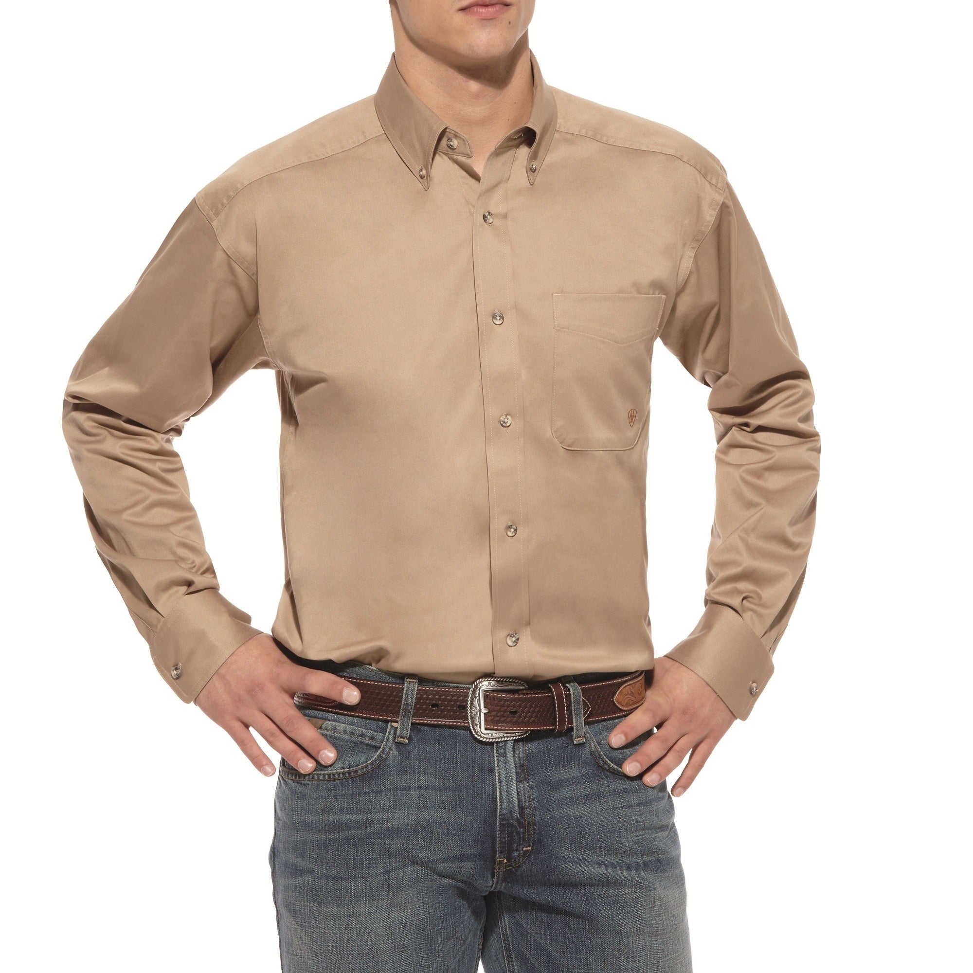 Ariat Men's Solid Twill Classic Fit Button Down Shirt