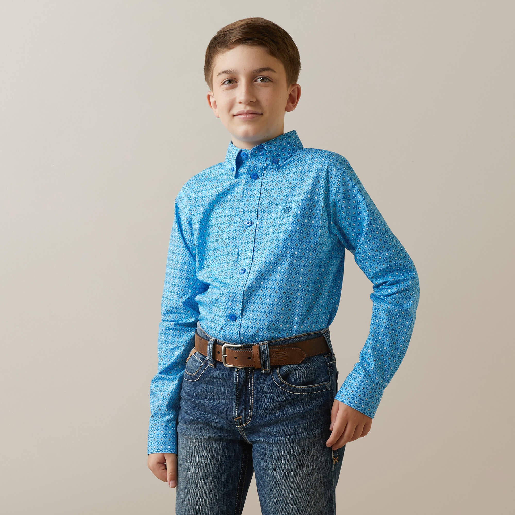 Ariat Boy's Lake Classic Fit Button Down Shirt.