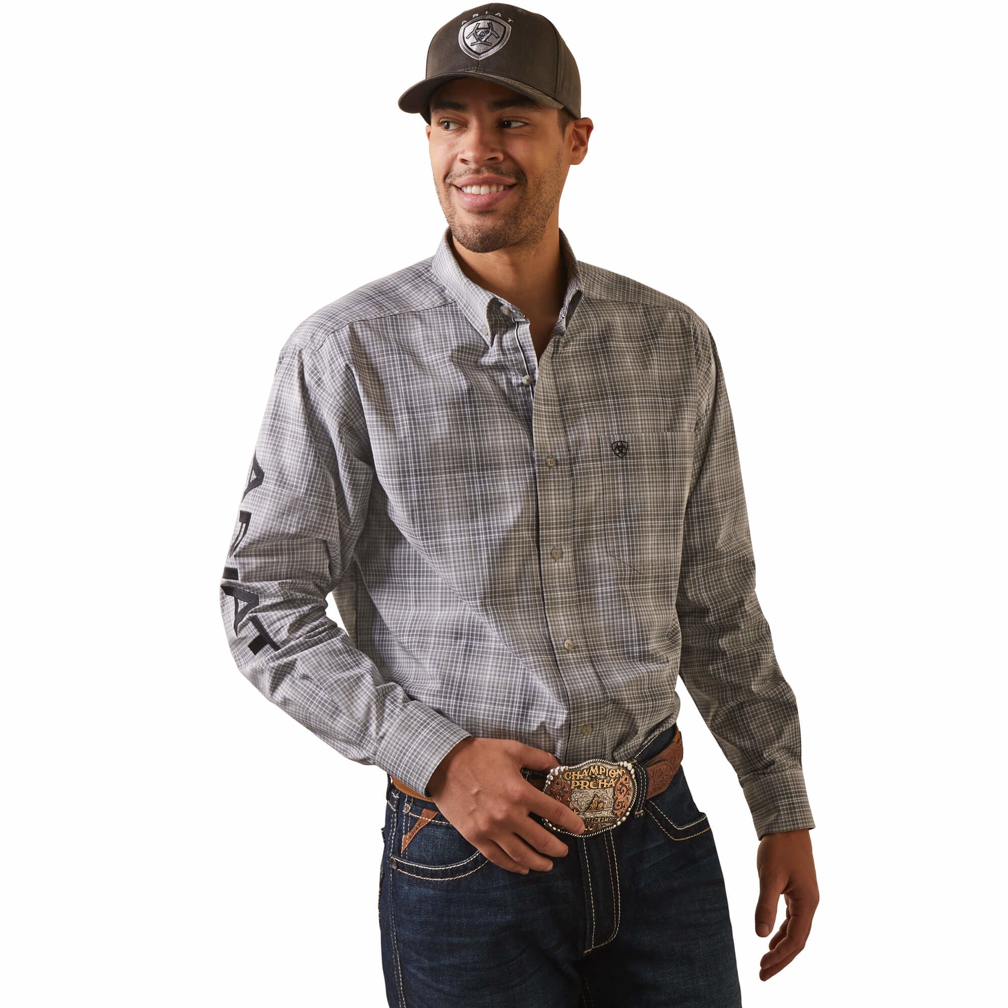 Ariat Men's Pro Series Team Houston Classic Fit Button Down Shirt.