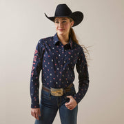 Ariat Women's Western Love Wrinkle Resist Team Kirby Stretch Button Down Shirt