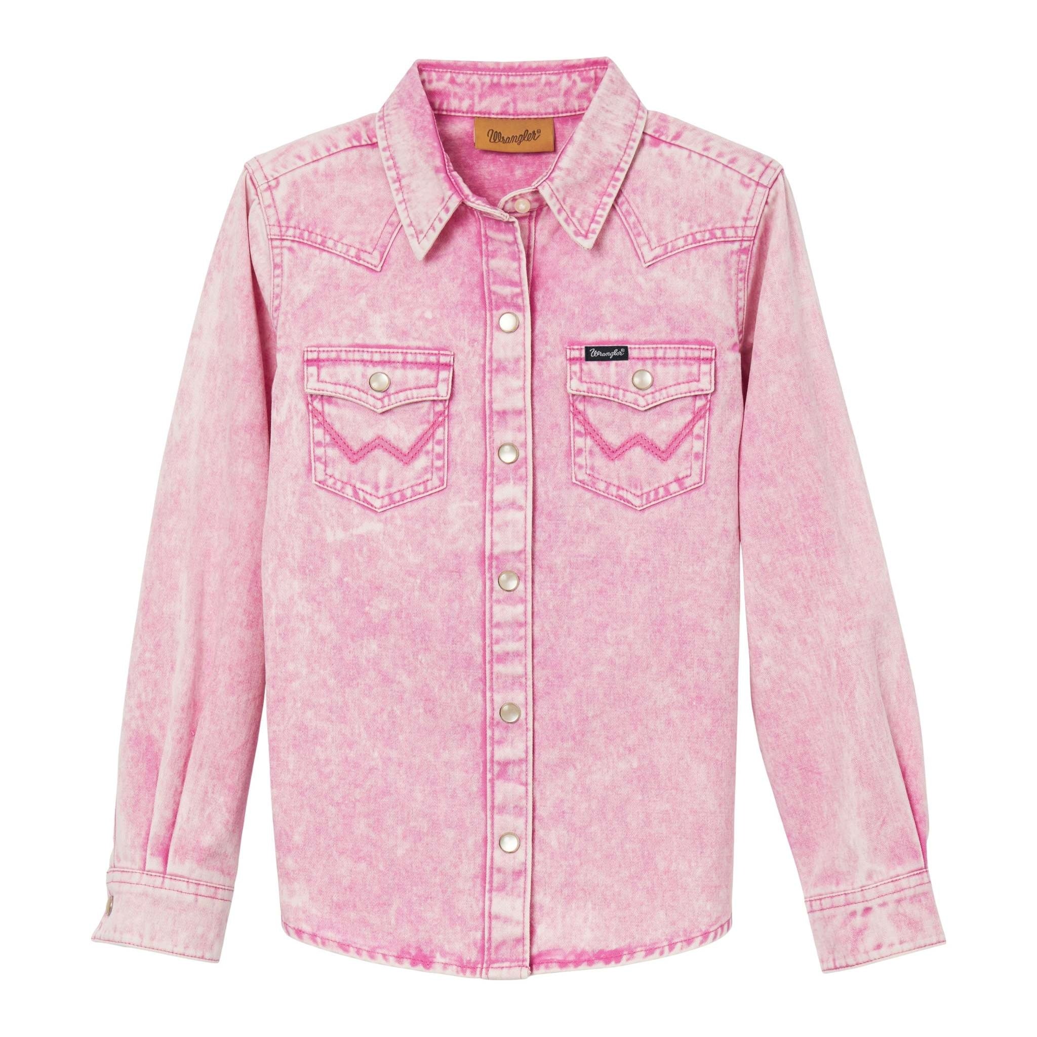 Wrangler Girl's Pink Snap Front Shirt