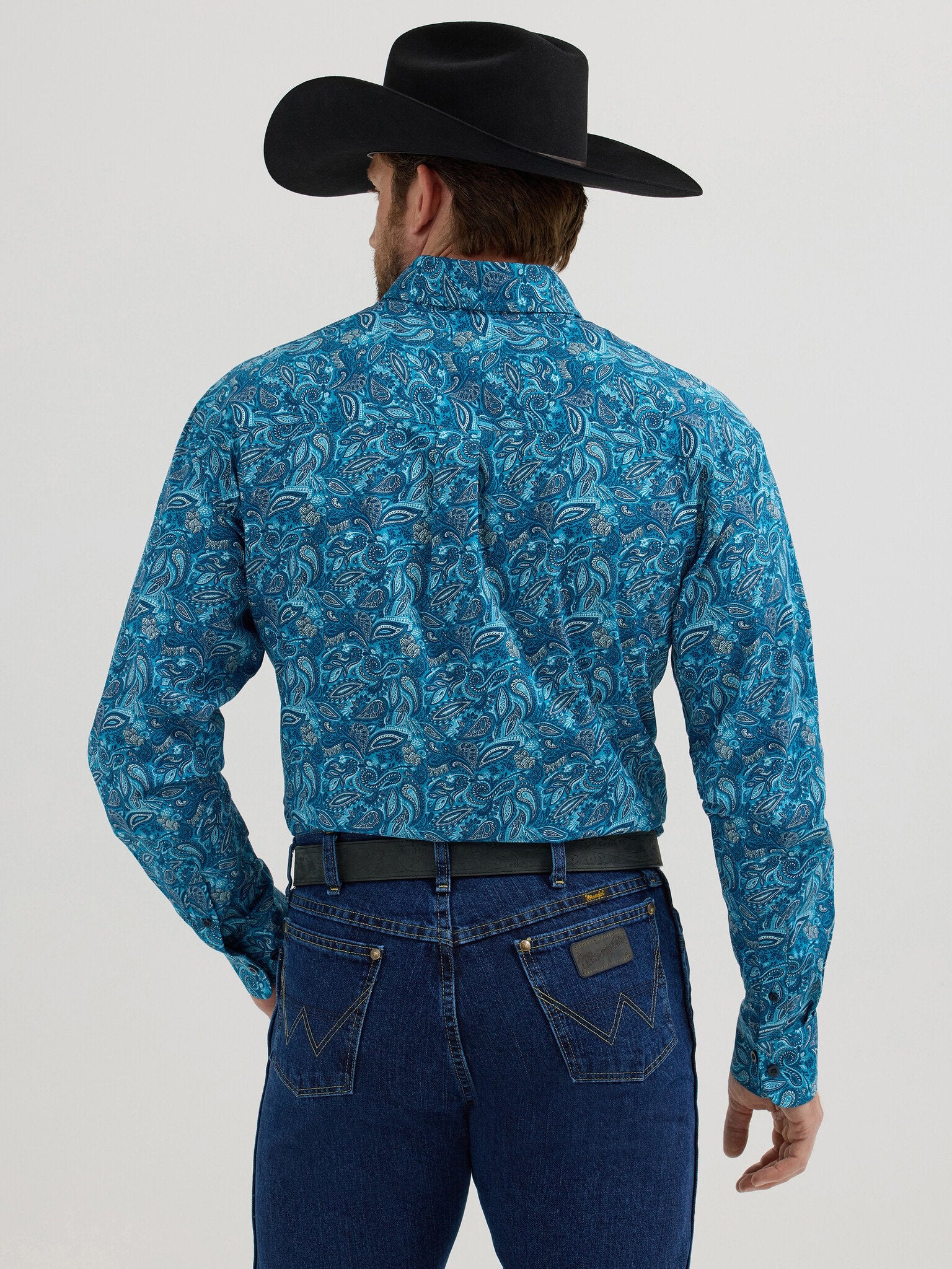 Wrangler Men's George Strait Paisley Print Button Down Shirt