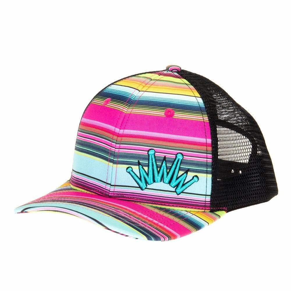 Best Ever Pads Pink Serape Puff Crown Cap.