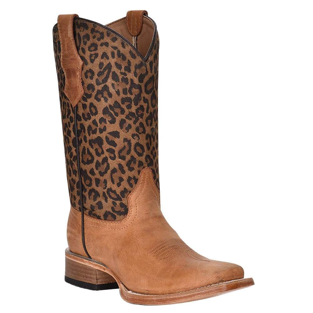 Circle G Girl's Honey Leopard Western Boot C3.