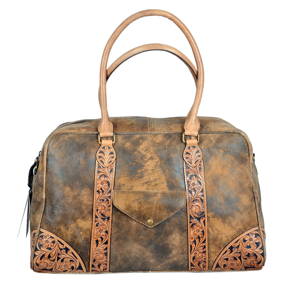 American Darling Brown Leather Duffle Bag.