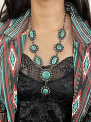 B Elegant Turquoise Concho Necklace Set