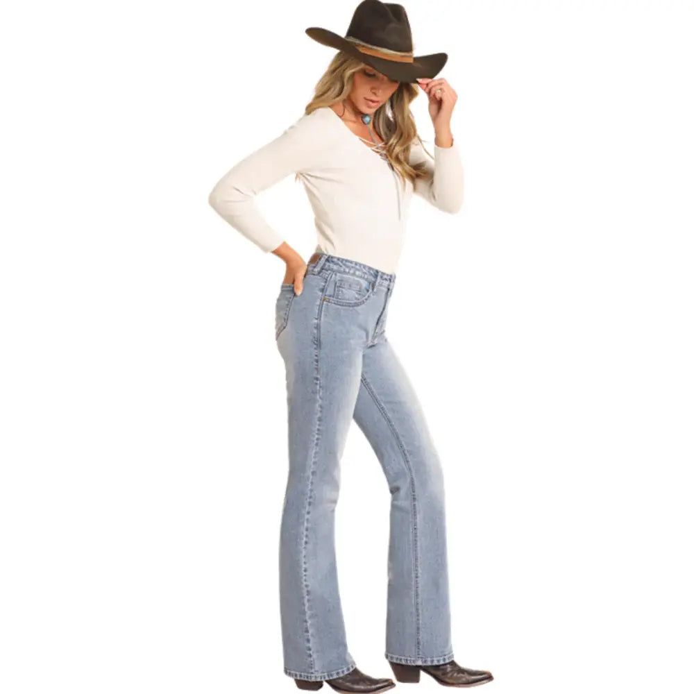 Rock & Roll Cowgirl Scalloped High Rise Bootcut Jean