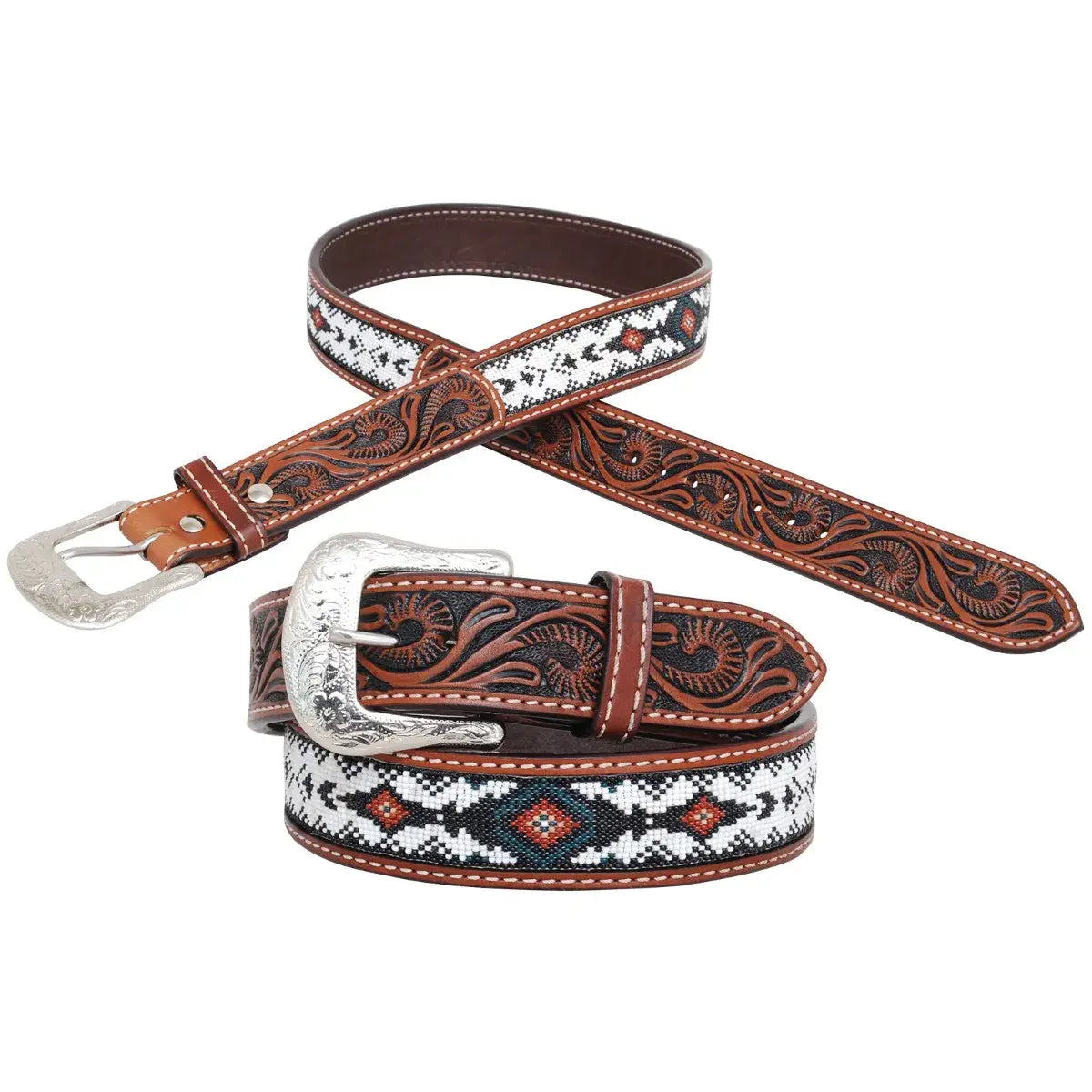 Circle Y Men's Infinity Diamond Beaded Belt