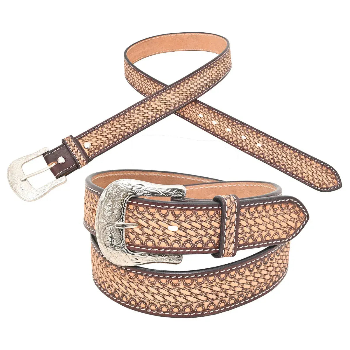 Circle Y Men's Vintage Basketweave Belt.