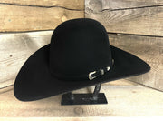 American 10X Black 4 1/4" Open Crown Hat