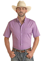 Panhandle Men's Purple Short Sleeve Shirt Size Medium