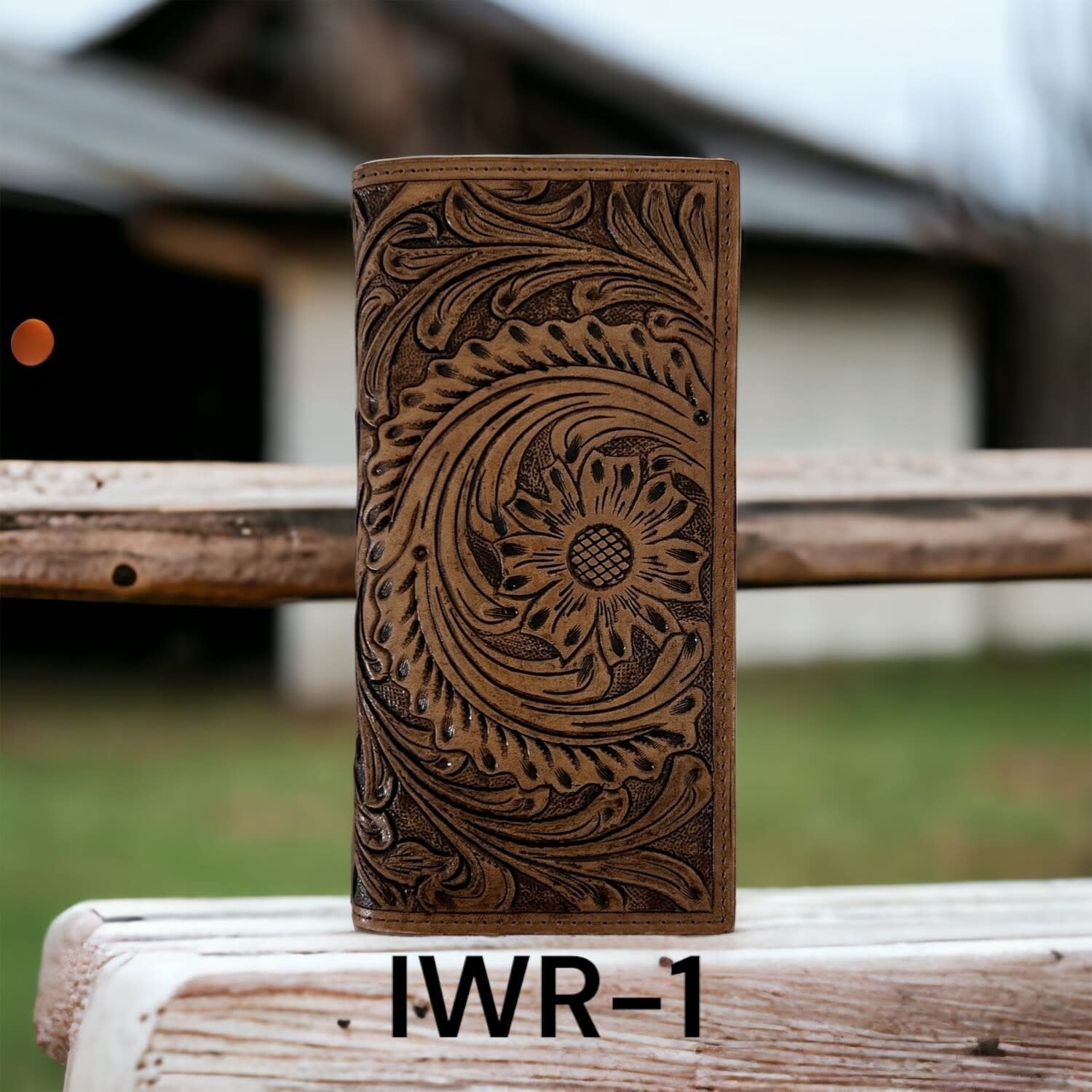 Ranger Belt Co. Antique Floral Tooled Rodeo Wallet.