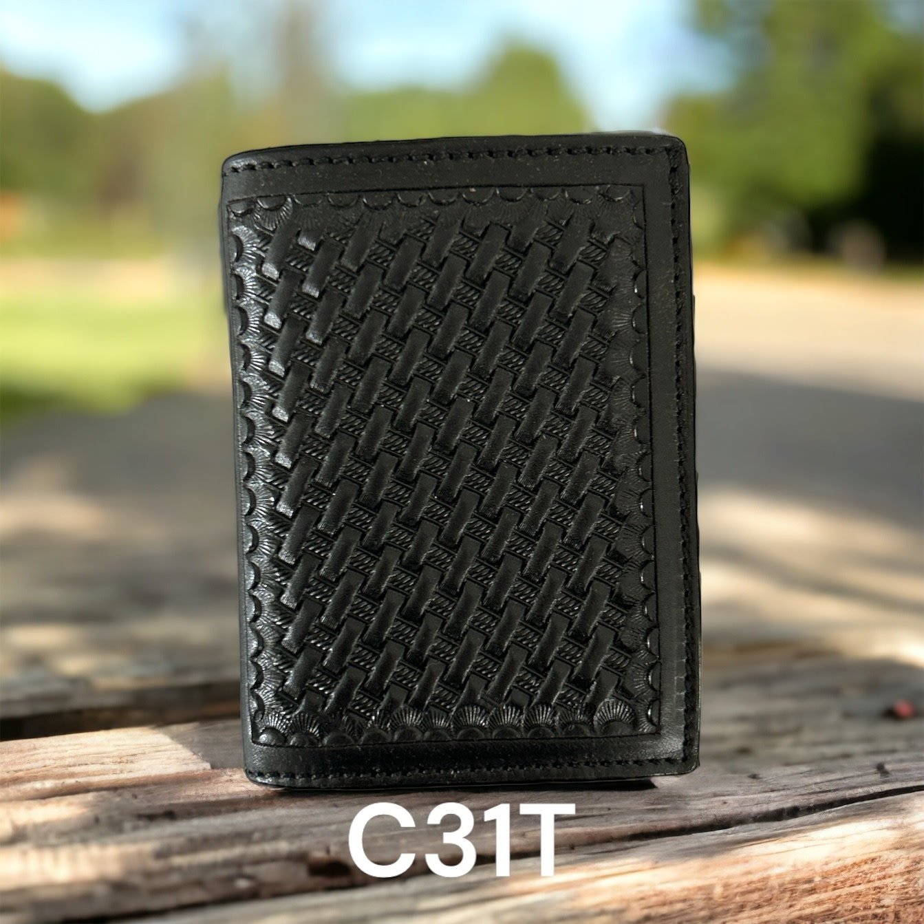 Ranger Belt Co. Basketweave Tri-Fold Wallet.