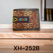 Twisted X Floral Tooled and Beaded Bi-Fold Wallet