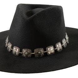 3D Scalloped Cross Concho Hatband.