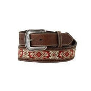 3D Men's Woven Inlay Red Belt