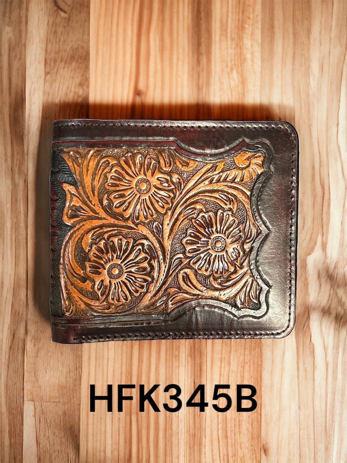 Ranger Belt Co. Men's Floral Tooled Bi-Fold Wallet