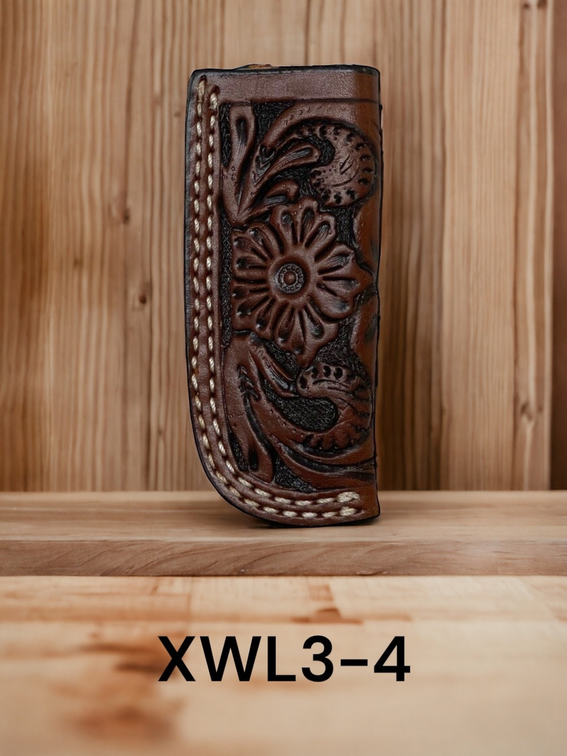 Twisted X 4" Cognac Floral Knife Sheath XWL3-4.