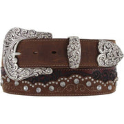 Tony Lama Women's Kaitlyn Crystal Brown Belt