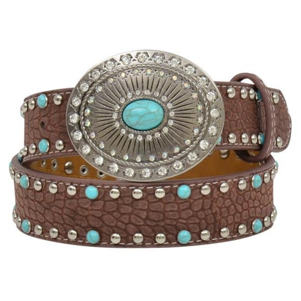 Angel Ranch Girl's Gator Printed Turquoise Belt