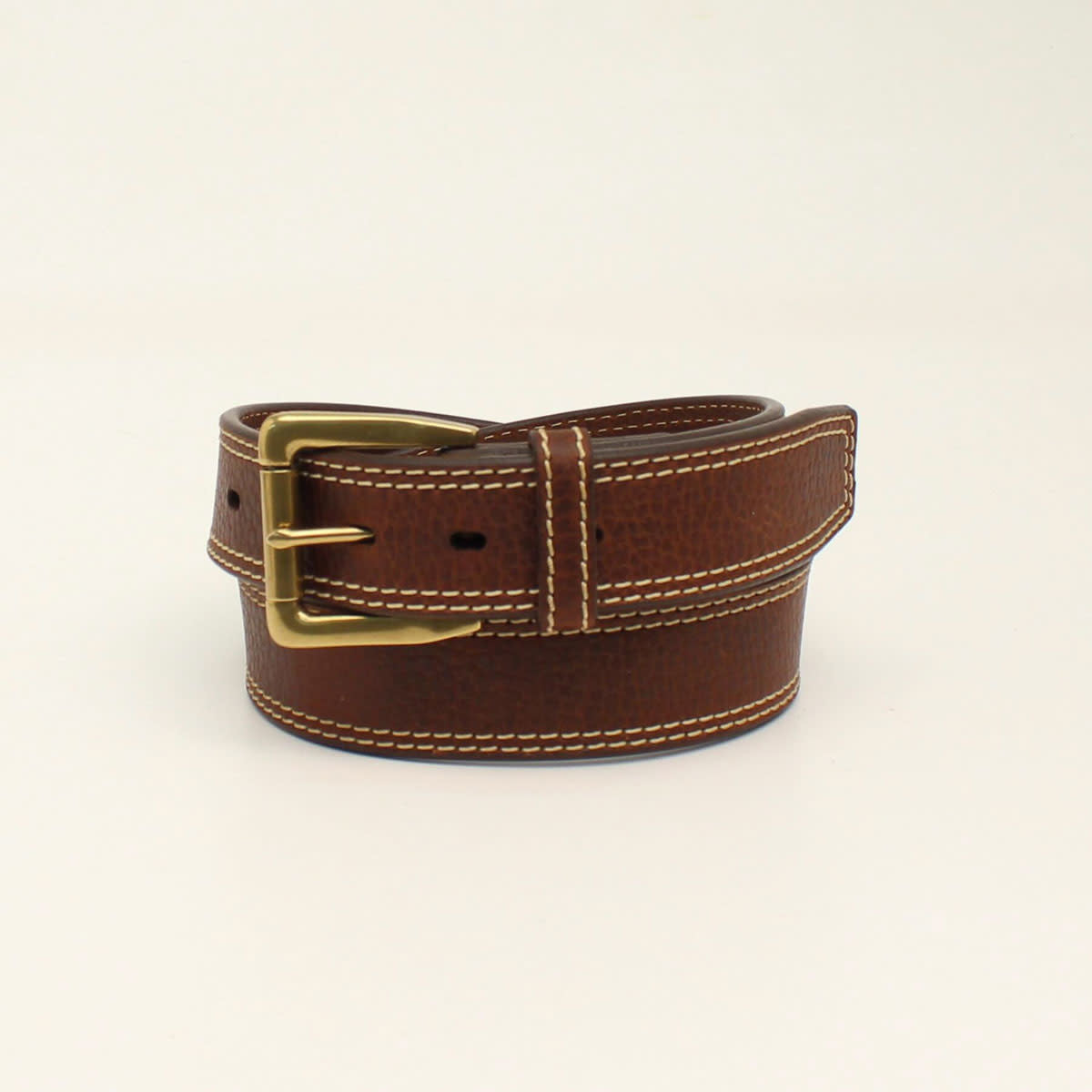 Men's Brown Double Stitch Belt.