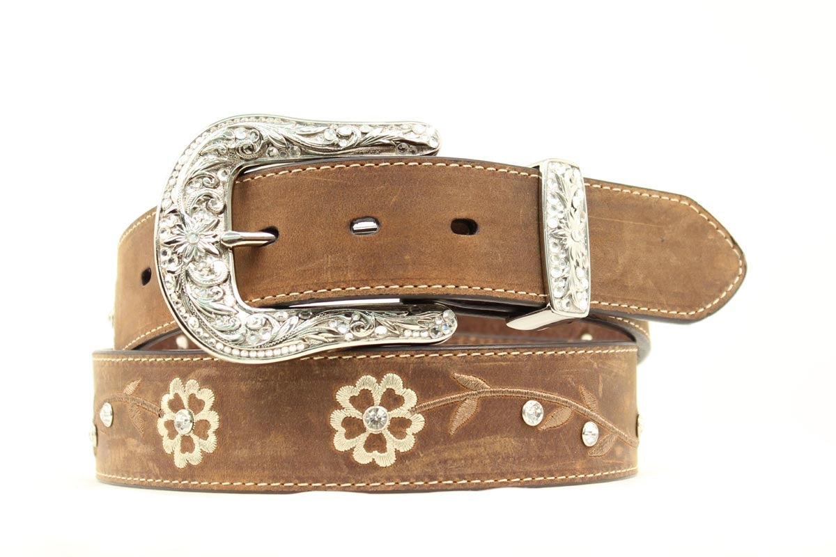 Women's Flower and Rhinestone Belt.