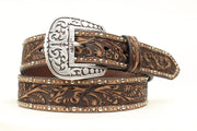 Women's Brown Embossed Belt