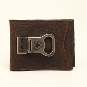 Ariat Men's Bi-Fold Money Clip Wallet.