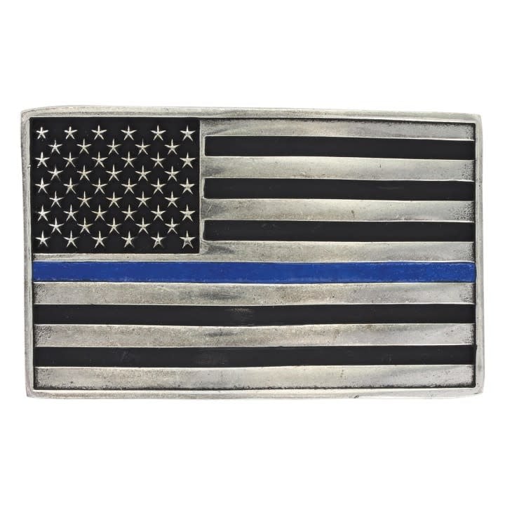 Montana Silversmiths Thin Blue Line Buckle.