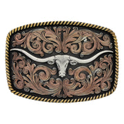 Montana Silversmiths Tri Color Texas Longhorn Buckle