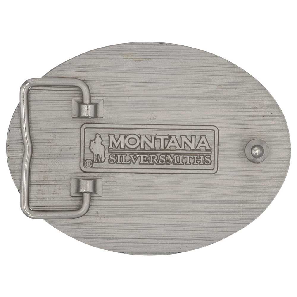 Montana Silversmiths Trimmed Circular American Flag Attitude Belt Buckle