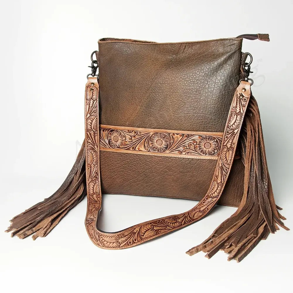 American Darling Tooled Crossbody Tote Purse.