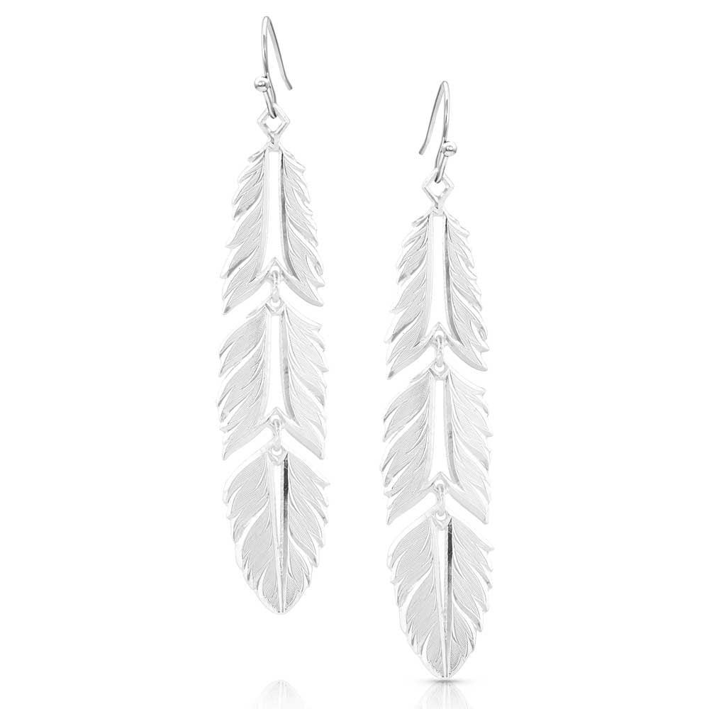 Montana Silversmiths Freedom Feather American Made Earrings.