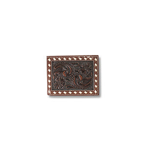 Ariat Men's Floral Embossed Bi-Fold Wallet.