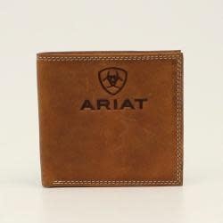 Ariat Men's Embossed Logo Bi-Fold Wallet.