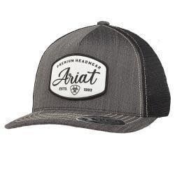 Ariat Men's Grey and Black Patch Cap.