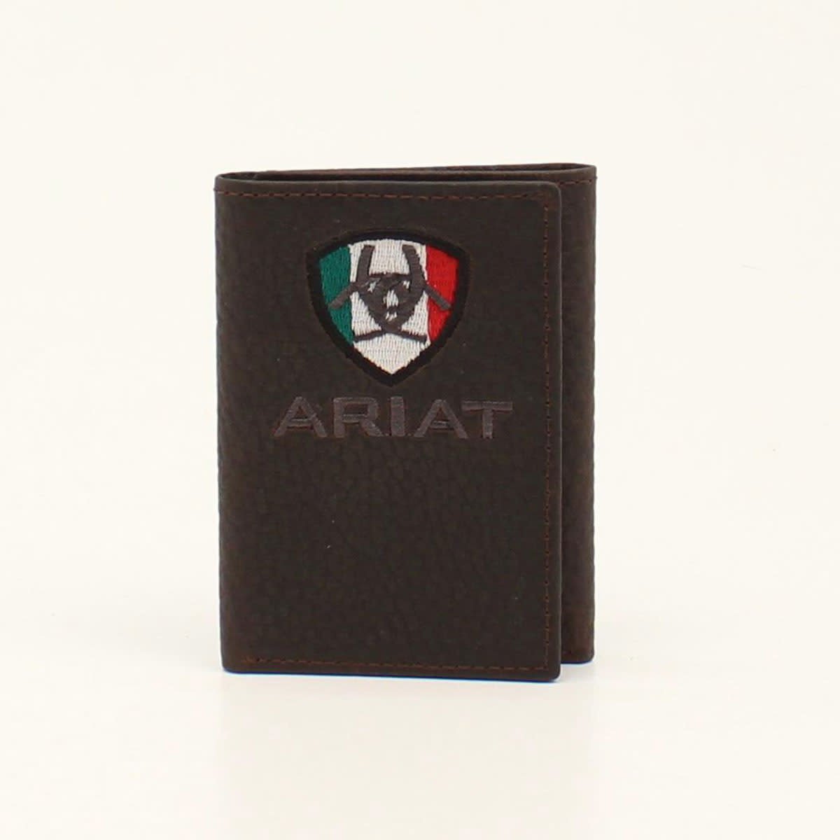 Ariat Men's Mexico Flag Tri-Fold Wallet.