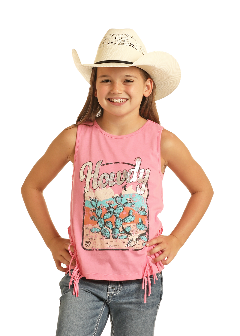 Rock & Roll Cowgirl Girl's Fringe Tank