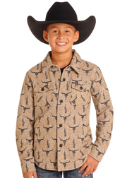 Rock & Roll Boy's Steer Skull Shirt Jacket