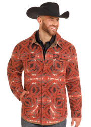 Rock & Roll Men's Reversible Herringbone Aztec Jacquard Jacket