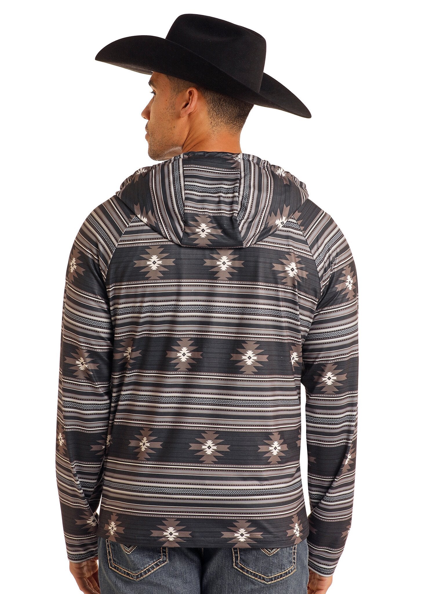 Rock & Roll Men's Performance Aztec Printed Hoodie