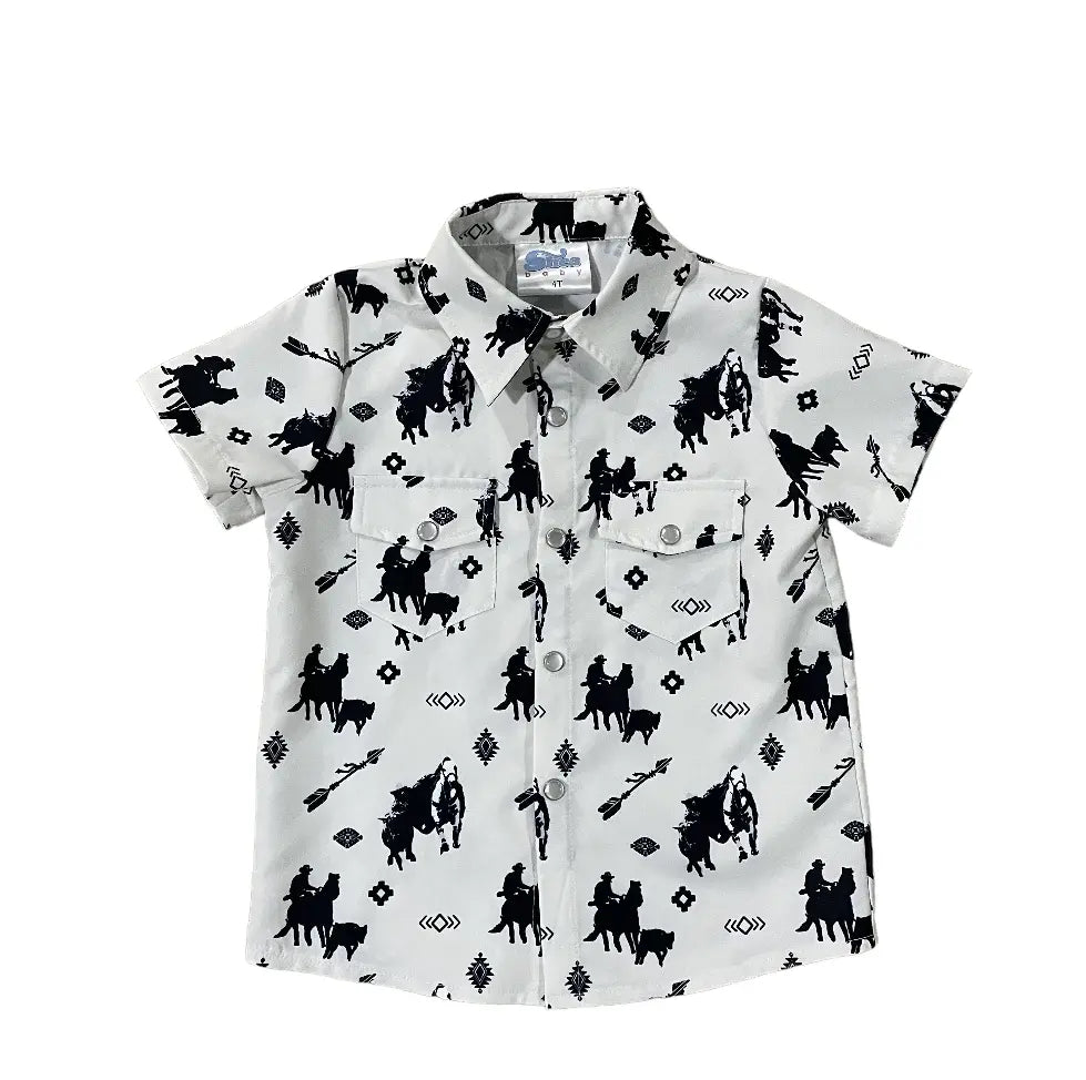 Shea Baby Boy's Timey Short Sleeve Shirt