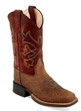 Children's Brown/Burnt Red Western Boot