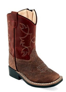 Toddler's Brown/Burnt Red Western Boot