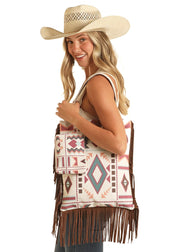 Rock & Roll Cowgirl Printed Fringe Bag