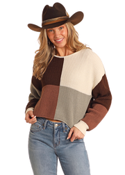 Rock & Roll Cowgirl Color Block Sweater