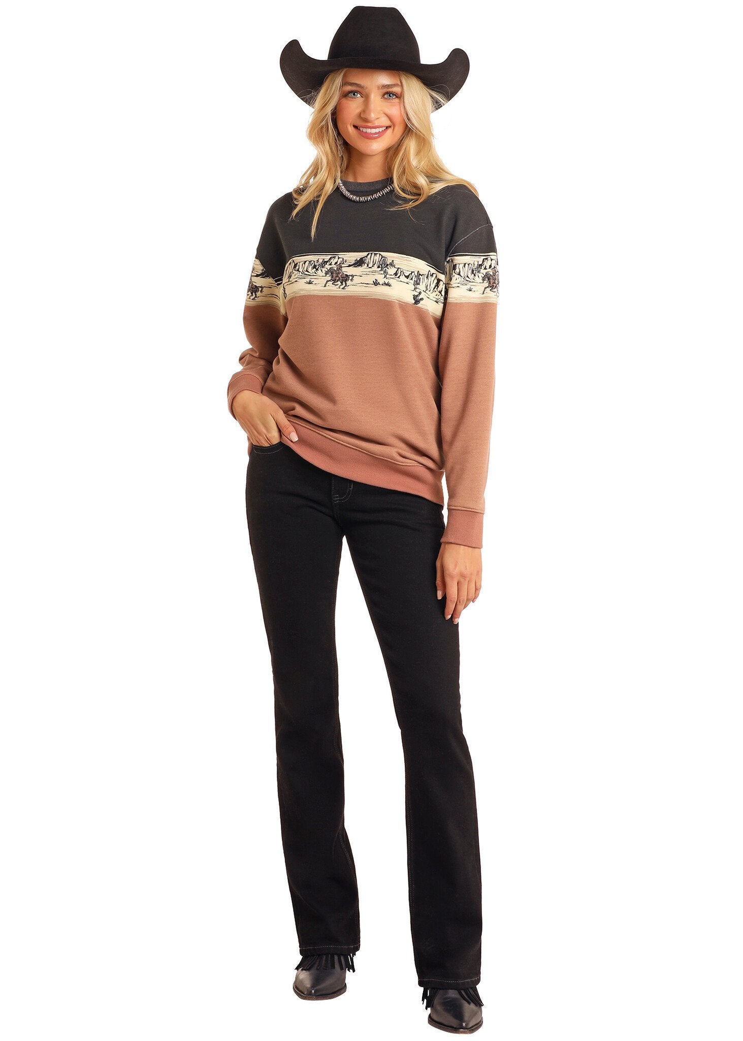 Rock & Roll Women's Scenery Border Sweatshirt