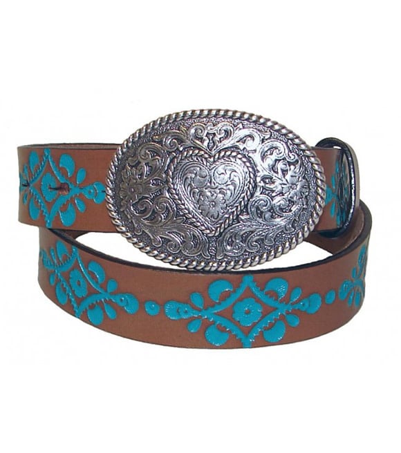 Justin Girl's Brown and Turquoise Belt