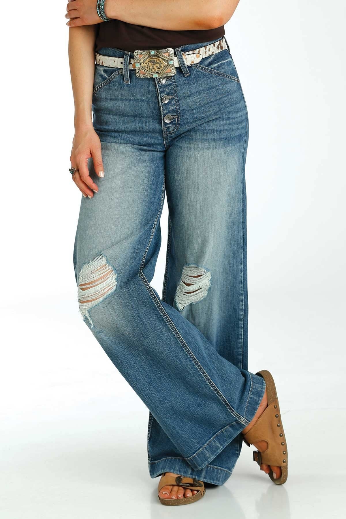 Cruel Girl Ladies Skylar Wide Leg Jean.